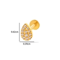 Gold titanium teardrop labret stud with cubic zirconia and dimensions 0.62x0.39cm - 4# Waterdrop Design (Gold)