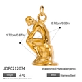 Gold stainless steel The Thinker pendant, waterproof and hypoallergenic jewelry charm - The Thinker Style (JDP0212034)