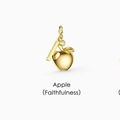 Pendentif pomme dorée avec gravure Faithfulness pour cadeaux de bijoux faits main - Pomme (Fidélité)