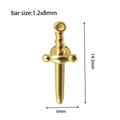 Golden sword shaped surgical steel stud earring with bar size 1.2x8mm for body piercing - 1.2x8mm / Gold Sword