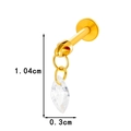 Titanium piercing in goudkleur met druppelvormige zirkoon hanger lengte 1,04 cm - Waterdruppel Hanger (T2528-2# Goud)