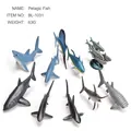 Set of 10 realistic ocean fish models including sharks and marlin figures - 10Pcs Pelagic Fish Set