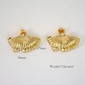 Dettagli dimensionali degli orecchini a lobo foglia di ginkgo dorata 30mm x 17mm - Ginkgo / Oro