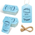 Blue Thank You paper tags with floral wreath and jute rope for party celebrations - 6-Blue Celebrating