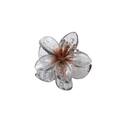 4cm translucent brown glitter flower hair claw clip with minimalist floral design for women - 4cm / Glittery Grey