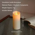 Modern LED flameless candle in cream white plastic for decorative desktop lighting - Diameter 5cm * Height 11cm