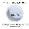 Translucent round silicone resin mold for DIY tables measuring 152mm by 52mm - Round Table Mold 6in