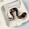 Elegante pinza de pelo de acetato carey con curva en S para peinados de cola de caballo alta - Mediano / Leopardo Claro Geométrico