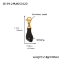 Black enamel Figa hand charm in stainless steel with a golden lobster clasp accessory - D189-2 Gold Figa Hand Pendant (Black) 1PC