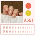 Uñas postizas de arcoíris y corazón con motivos de nubes, diseño modelo A561 - Estilo Arcoíris Corazón Nubes (A561) / Tipo de Pegamento
