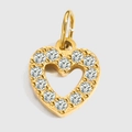 Ciondolo a cuore in acciaio inossidabile dorato con zirconi per creazione gioielli - Forma di Cuore(ZP39305) / Oro