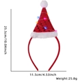 LED light-up Christmas headband with red sequin Santa hat and white plush trim - Red Sequin Hat