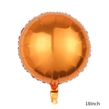18-inch metallic bronze round foil balloon for party wedding and holiday decoration - Round Orange