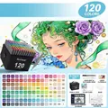 120 color alcohol art markers set with dual tips, storage bag and painting accessories - [5th ​​generation Soft Tip] Standard 120 Colors / Includes 8 Gift Items