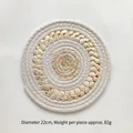 Decorazione da parete e tovaglietta rotonda 22 cm in rafia intrecciata a mano in cotone - Decorazione murale in corda di cotone 22cm