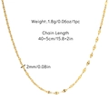 Gouden titanium stalen ketting met golfpatroon, lengte 40+5 cm en breedte 2 mm - Ketting (Golf Ketting Stijl 6)