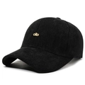 Gorra negra con diseño de espiga, logo dorado y visera curva para hombre y mujer - Ajustable / Negro