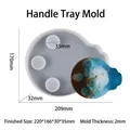 Macro-opname van siliconen mal voor dienblad met afmetingen en oceaanstijl epoxyhars afwerking - Handvat Dienblad Vorm