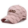 Casquette de baseball rose avec broderie FARD en 3D et motif imprimé logo intégral - Réglable / Rose