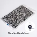 Black tone mixed 3mm glass seed bead set for DIY jewelry making in bulk bag - Black Tones Mixed 3mm