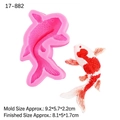 Rosa Silikonform in Koi-Karpfen-Form für DIY-Kuchen-Fondant und Schokoladendekor - 17-882 Rosa (Groß) / Groß