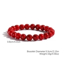 Red natural stone beaded bracelet 8mm tiger eye style with 5.5cm inner diameter size - Red Turquoise