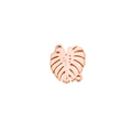 Vista detallada del colgante de hoja en oro rosa con dos agujeros para joyas DIY - Estilo de Hoja de Monstera (MP030) / Oro rosa