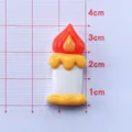 Abalorio de resina con forma de vela para manualidades DIY, adorno lindo de 3,5 cm rojo - Vela