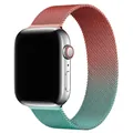 Pink and teal gradient Milanese loop stainless steel band for Apple Watch - 26 Gradient Orange-green / 38/40/41/42mm