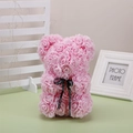 Pink handmade rose bear with black Just for you ribbon for creative Valentine gift ideas - 23CM Naked Bear (Without Box) / Light Pink