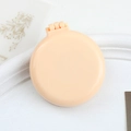 Spazzola per capelli pieghevole macaron beige con specchio in un design minimalista - Lucido - Giallo Latte / Confezione sfusa