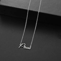 Macro shot of silver stainless steel necklace with Pisces constellation letter pendant - Pisces Steel