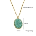 Collana con amazzonite ovale in acciaio inossidabile placcato oro 14K con misure - Amazzonite 1