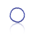 Braccialetto a righe blu scuro con trama a corda intrecciata e finitura metallica lucida - Anello a doppia torsione blu scuro (30087)