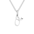 Minimalist silver stainless steel initial O necklace with a tiny heart detail - Letter O (O-Silver) / Steel Color