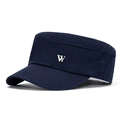Berretto militare piatto blu scuro in cotone con logo metallico lettera W argento - Regolabile / Blu navy