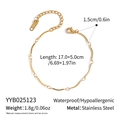 Detailansicht der 18K Gold-Edelstahlkette mit Angaben zu Länge, Gewicht und Material - Goldenes Wellenförmiges Handgefertigtes Armband (YYB025123) / 17.0+5.0cm