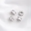 Silver 14K gold filled wheel spacers with micro-paved cubic zirconia for DIY jewelry - Style 17 / 11x6mm / White Gold