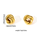 Fashionable gold knotted stud earrings for women in stainless steel with twisted design - E0721 (Gold/Knot-style Studs)