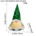 St. Patrick's Day glowing green sequin gnome ornament with dimensions 30x16x10cm - Green Sequin Doll