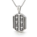 Colgante octogonal de plata con símbolos Ankh egipcios y acabado vintage en cadena - Estilo Símbolo Ankh Egipcio (KP52749-BD)