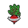 Broche en émail betterave Schrute Farms avec feuilles vertes et tubercule rouge - Style Betterave (QHXZ2579)