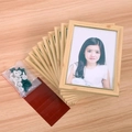 Set di 9 cornici per foto 7 pollici in legno massiccio moderno minimalista con accessori - Griglia Venatura del Legno Oro / 7"