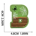 Detailed Halloween letter B embroidery patch with spider web design and size markers - Letter B