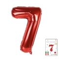 40-inch rose red metallic number 7 foil balloon with retail card packaging display - 40-inch Red 7-piece Cardboard Box