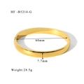Detailed size parameters of 18K gold plated bangle with 60mm diameter and 7.7mm width - 7.7mm / Gold