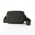 Versatile dark green nylon crossbody bag with adjustable strap and buckle closure - Army Green