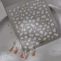 Stickers à ongles 3D fleurs marguerites blanches avec motifs floraux printaniers - Style Lettrage d'Art Marguerite de Printemps (FEB-911)