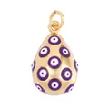 Tränenförmiger Evil Eye Anhänger in 18K Goldoptik mit lila und weißen Emaille-Mustern - M93 Lila Tropfenanhänger / Lila