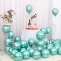 Thickened mint green metallic latex balloons for wedding and birthday party decorations - 10 Inch 1.8g Metallic Green 50Pcs